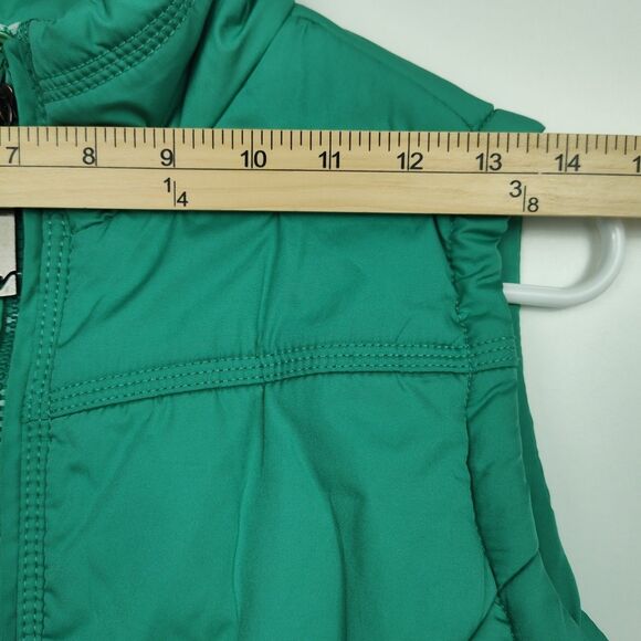 Vanity full-zip puffer vest, women's size M, green, sleeveless - Picture 2 of 8